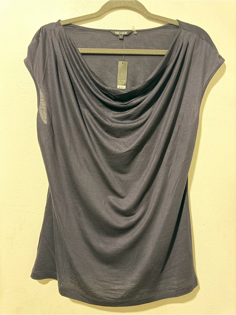 Nic + Zoe Light Weight Navy Blue Top Size Large NWT